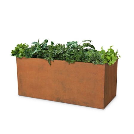 The Outdoor Plus 48 x 24 Moderna Rectangular Corten Steel Planter OPT-PMDR4824